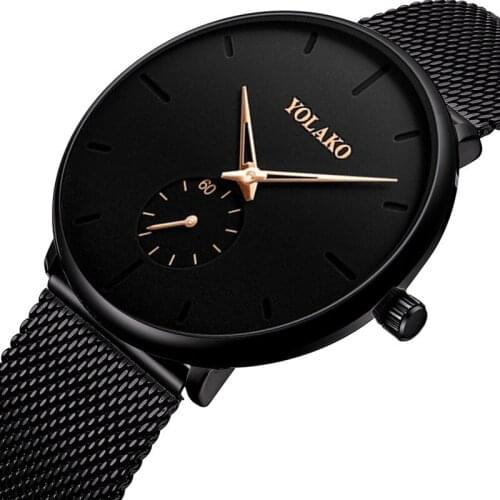 2020 Fashion Business Quartz Watches for Men Casual Gold Mesh Steel Band Ultra-Thin Wrist Watch Male Clock Relogio Masculino