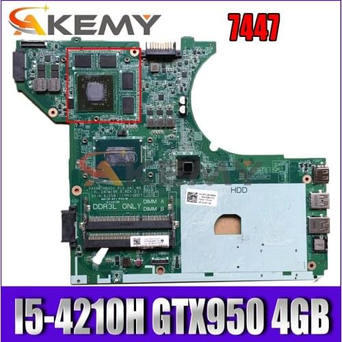 Akemy New I5-4210H GTX950 4GB For Dell 7447 Motherboard 8J25M DA0AM7MB8D0 CN-05N0JN 5N0JN Mainboard 100% tested