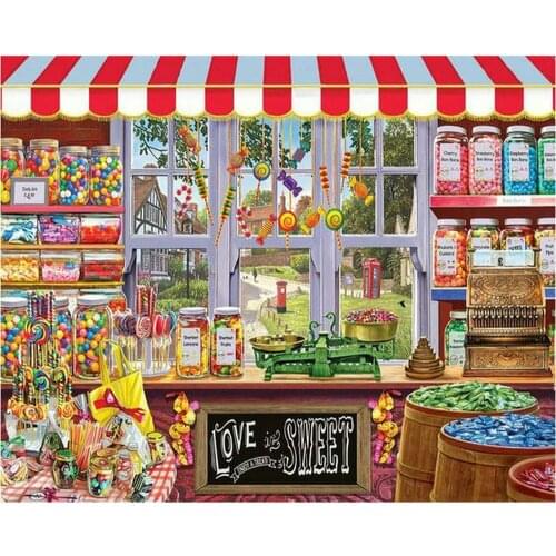 Diamond Mosaic"Candy shop"Full square DIY Diamond Embroidery Cross Stitch Rhinestone Handicraft 5D diamond painting Wall Art