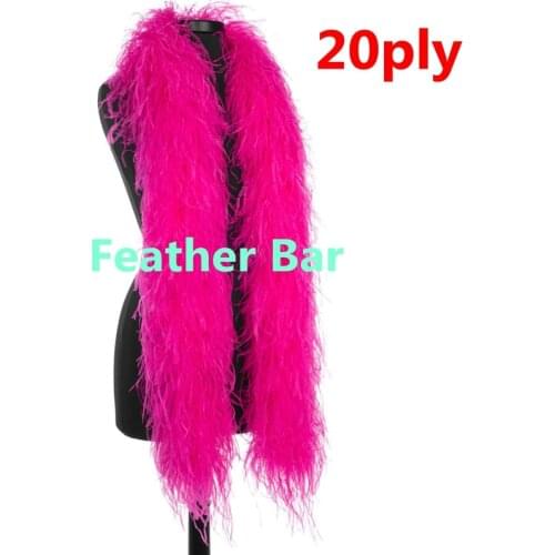 Free shipping 10meters 1ply 2ply 4ply 5ply 15ply 20 ply thickness hot pink Ostrich Feather Boa fringes strips wedding feather