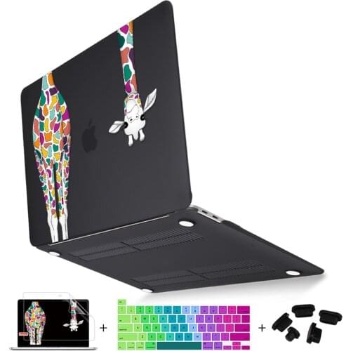 Colorful Giraffe Matte Smooth Laptop Case For MacBook Pro Retina 13 15 16 Cover A2141 A2338 A2289 A2251 Air 2020 A2179 A2337 M1