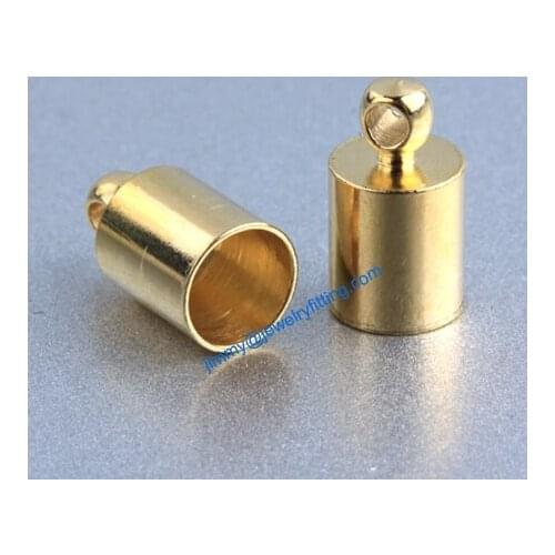 Jewelry findings raw brass End caps for laether cord end cap crimp beads 6*11mm