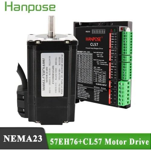Hybrid Step-servo motor NEMA 23 4A 2.2N.m Stepper Motor 57EH76 + CL57 Closed Loop Servo Driver CNC Controller Kit