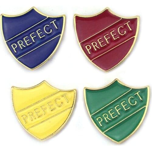 Personality letters 4 colors optional Jewelry Fashion Pin Badge Brooch Enamel Broochs For Men Perfect School Prefect Pins Gift