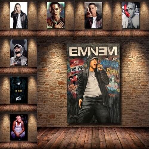Canvas Painting Eminem Hip Hop Rap God Super Rapper Singer Music Star Posters And Prints Wall Art Picture Abstract Home Decor