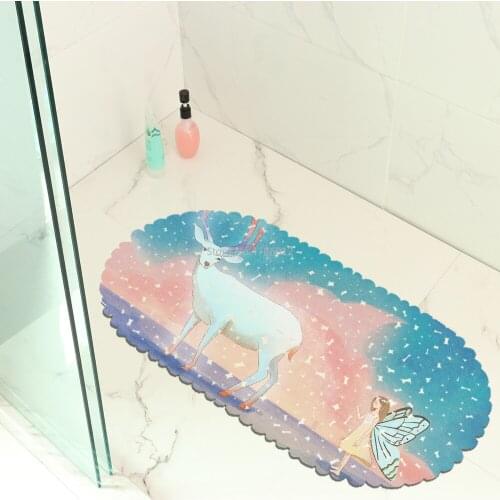 Elk Figure Balcony Bathroom Mat Hydrophobic Anti-skid Door Mat Swimming Pool Public Place Non-slip Mat
