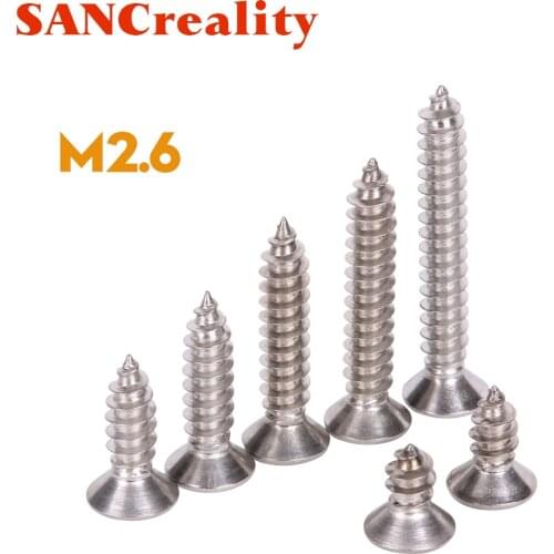 Cross Recessed Countersunk Flat Head Self-tapping Screw M2 M2.2 M2.6 M3 M4 M5 M6 Stainless Steel Phillips Screw Furniture Screw