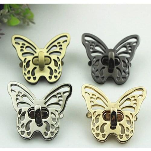 1 piece Butterfly Metal Turn Twist Lock Clasp for Leather Craft Women Bag Handbag Shoulder Bag Purse DIY Hardware Accessories