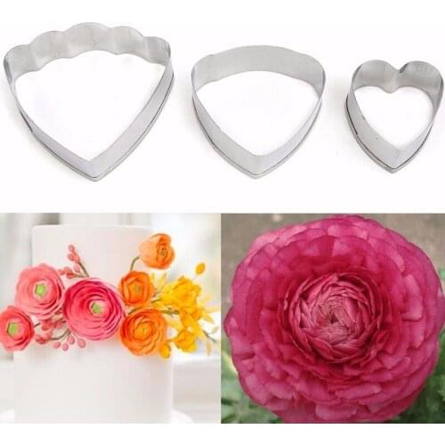 Metal Stainless Steel Cookie Cutter Set Ranunculus Flower Fondant Cake Decorating Tools Cupcake Baking Tools For Cakes A800