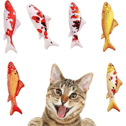 Simulation Fish Shape Cat Toy Funny Interactive Pets Pillow Cats Dogs Chew Bite Teeth Cleaning Molar Toy Cat Catnip Toy Supplies