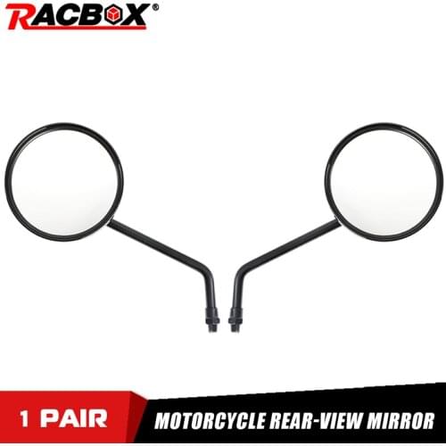 Motorcycle Rearview Mirrors Motorbike Retro Rear View Mirror Scooter Black Round Back Mirror For Sym Kymco Vespa Accessories