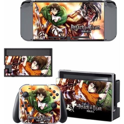 New Attack on Titan vinyl Decal Skin Sticker For Nintend Switch NS NX Console & Joy-con (7 patterns)