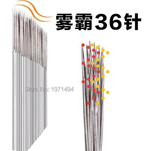 New 100pcs fog 18/36 pin fog Needle Permanent Makeup machine needle manual Pen tattoo Needle Embroidery Microblading needles