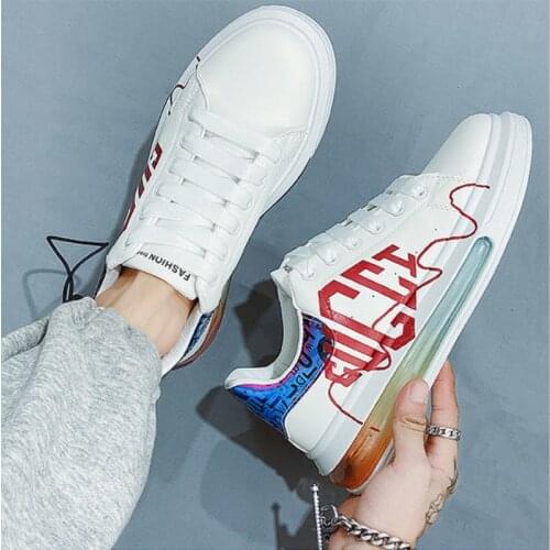 2021 new mens shoes summer breathable white shoes shock absorption casual Korean wild trend trend shoes