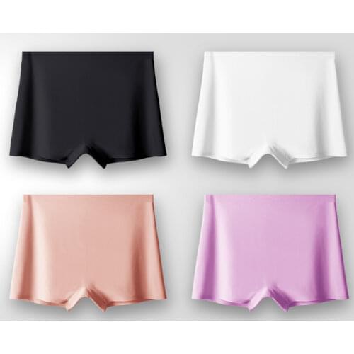 New Ice Silk Seamless Underwear Womens Cotton Crotch Boxer Shorts Ladies Pants Four Corners Anti-empty Summer Thin Section