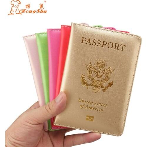 Candy Color Passport Cover Travel Covers Passport Holder Brand Girls Travel PU Leather Passports Case