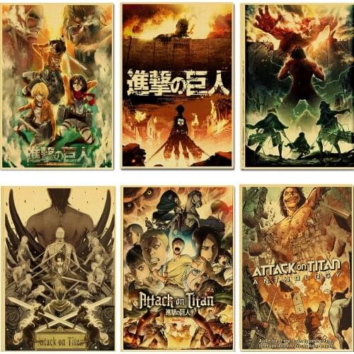 Attack on Titan KRAFT POSTER Retro Poster Vintage poster Wall Decor For Home Bar Cafe wall sticker decoration