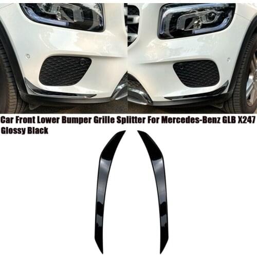Car Front Lower Bumper Spoiler Grille Splitter Cover for Mercedes-Benz GLB X247 GLB180 GLB200