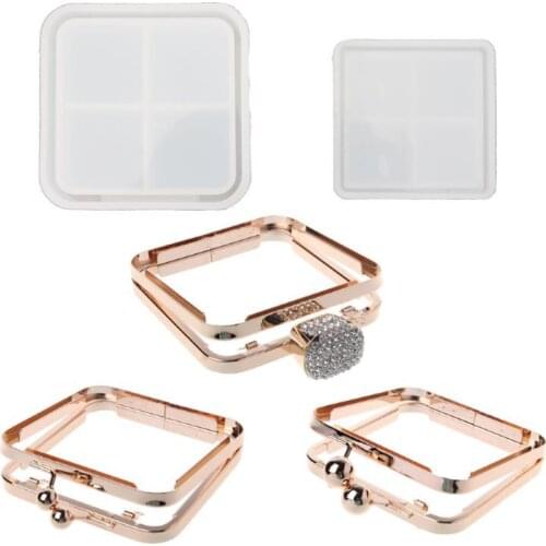 Handmade Clear Silicone Square Bags Molds Dynamic Liquid Handbags Mold Quicksand Bag Resin Casting Mold Art Craft Tools