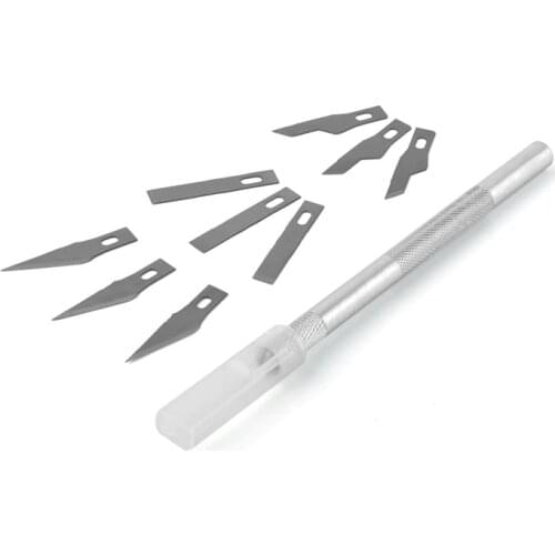 1 Knife Handle with 10 Blade Replacement Wood Carving Tools Sculpture Engraving Knife Scalpel DIY Cutting Hand Tools