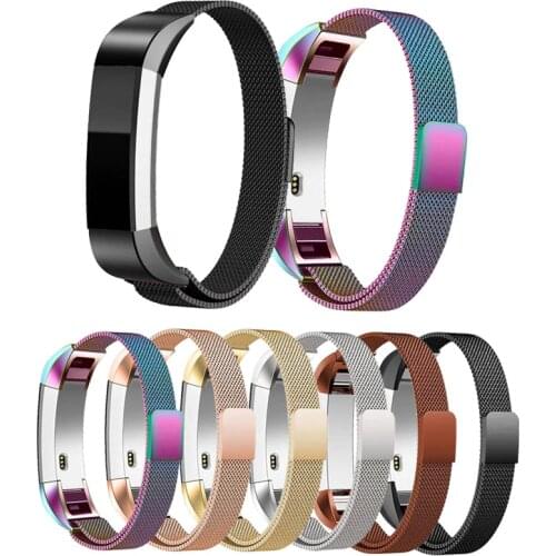 For Fit bit Alta HR Band Replacement Strap Magnetic Suction Clasp Milanese Loop Stainless Steel Metal Watcbands Silver Rose Gold