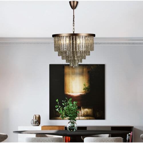 Modern minimalist creative chandelier bedroom living room crystal lamp light luxury style personalized restaurant lamp