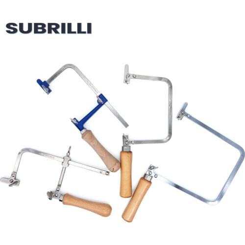 SUBRILLI Steel Frame Coping Saw Handle Adjustable Frame Sawbow for Woodworking Craft Jewelry U-Shape Jig Saw DIY Cutting Tool