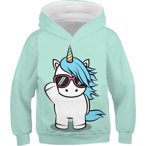 Kawaii Unicorn Hoodie Kids 3D Boys' Clothes Childrens Clothing Hot Sale Autumn Winter Long Sleeve Casual Warm Toddle Sweatshirt