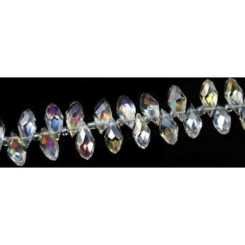 Top Quality Crystal Tear Drop Beads 10pcs/lot White Glass Beads 6*12mm For Summer Necklace Jewelry DIY Making Fashion Jewelry