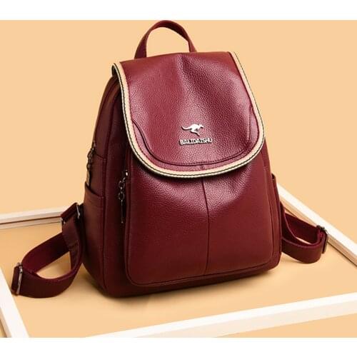 High Quality Women PU Leather Backpack Designer Shoulder Bags Large Capacity Travel Backpacks for Girls Vintage Lady Bagpack SAC