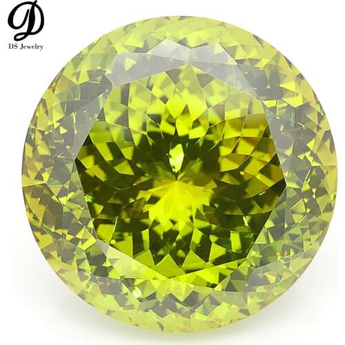 Hot Selling Apple green Color Super Large Size 100mm Cubic Zirconia Jewelry Decoration Big Size Round Zircon Loose Stones