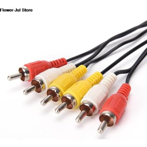 1M 3 RCA Male to 3 RCA Male Composite Audio Video AV Cable Plug Set-top box TV cable