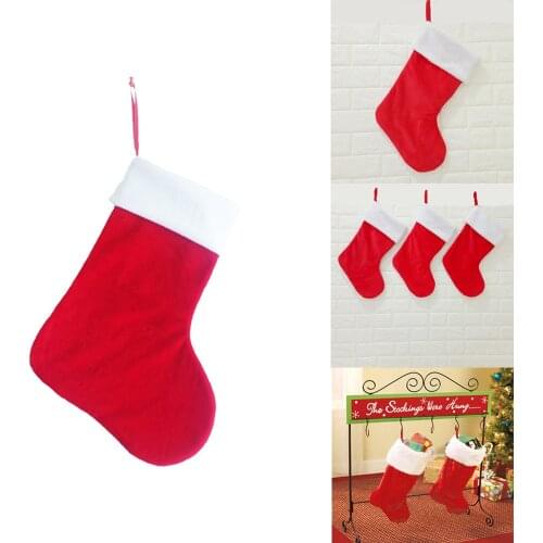 1pc Red Felt Christmas Stockings Creative Christmas Stockings Christmas Decorations Party Favors Stockings For Xmas Decoration