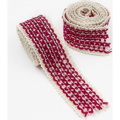 5yards 3.3cm double-color hollow-out cotton lace eight-character pattern curtain garment accessories DIY handmade accessories