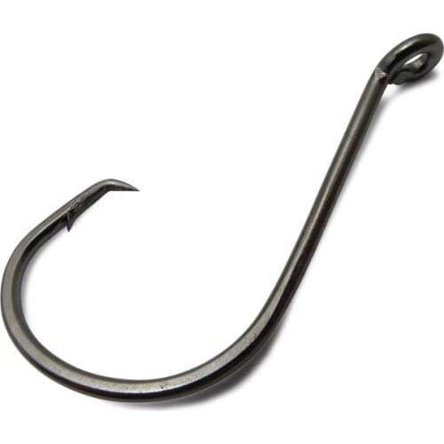 100pcs 7384 Sport Circle Black Hooks High Carbon Steel Offset Carp Fishing Bait Size 1# To 8/0