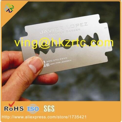 100pcs/lot cut out metal card