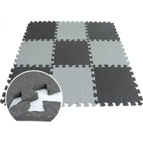 12PCS 30*30cm Sports Protection Gym Mat EVA Leaf Grain Floor Mats Yoga Fitness Non-Slip Splicing Rugs Thicken Shock Room Workout