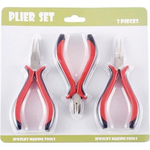 3pcs/set Jewelry Pliers Tools Wire Cutter Long Needle Round Nose Pliers Side Cutting Plier for DIY Jewelry Making Accessories