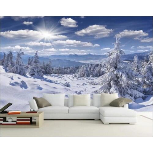 Custom photo 3d wallpaper Blue sky and white clouds snow mountain peak scenery home decor 3d wall murals wallpaper for walls 3 d