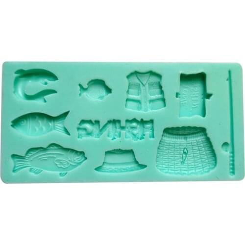 3D Fishing Silicone Soap Molds Candle Molds Peonies Clay Mould Cake Decorating Silicone Mold