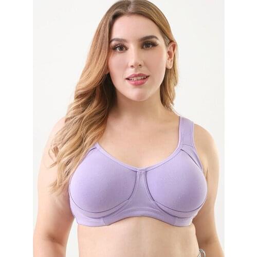 Full Cup Seamless Cotton Wide Straps Underwire Plus Size Minimizer Sport Bra Super Big Size Women Underwear Lingerie 105G 110F