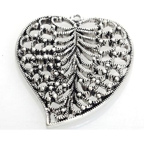 Miasol New Arrival Fashion Antique Silver Plating Alloy Metal Big Leaf Charms Pendant For Diy Necklace Making