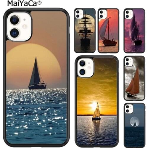 MaiYaCa Yacht Sailing Sunset Phone Case Cover For iPhone 5s SE 6s 7 8 plus X XR XS 11 12 pro max Samsung Galaxy S8 S9 S10 shell