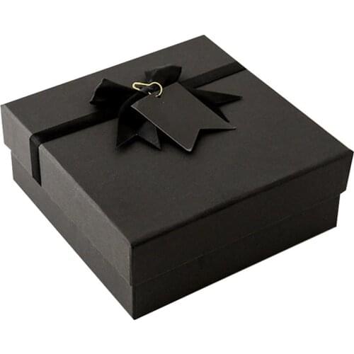 Black Storage Box Gift Perfume Packing Box with Ribbon Wedding Flower Candy Box Gift Packing Supplies Birthday Party Decorations