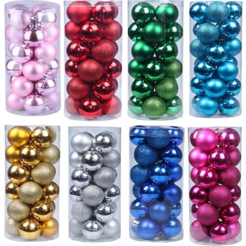 Chicinlife 24pcs 3cm Christmas Tree Hanging Ball Christmas Tree Decoration Home Christmas Party Decoration xmas Balls Ornament
