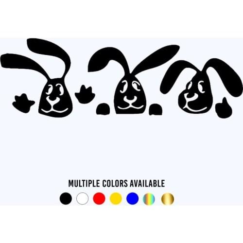 CK2914#30*10cm Bunnies funny car sticker vinyl decal silver/black car auto stickers for car bumper/rear window car decoration