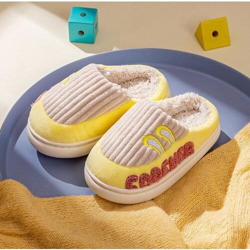 CheerfulMario Childrens Cotton Linen Slippers Boys and Girls Floor Non-slip Cotton Slippers kids Shoes