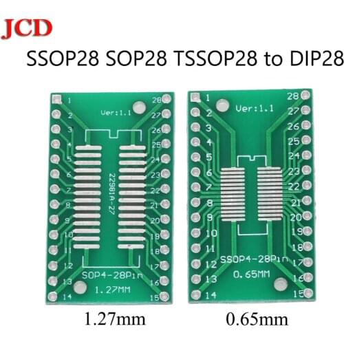 JCD New SSOP28 SOP28 TSSOP28 to DIP28 Adapter Converter PCB Board 0.65MM 1.27MM PCB board TSSOP28 SOP28 turn DIP28 SMD to DIP