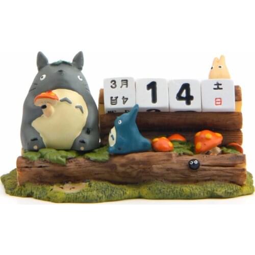 Kawaii 5.7*10.8cm Totoro Calendar Resin Action Figures Toys Totoro Collectible Model Toys For Children Christmas Gift Home Decor