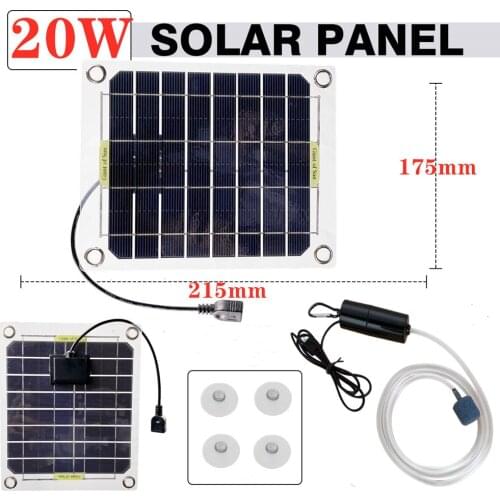 Solar Oxygen Pump Portable Solar Powered Water Oxygen Pump Household Fish Aquarium Oxygenator Pool Air Oxygen Pump Aerator